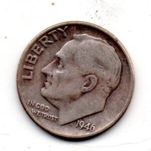 Granny Estate Find - 1946 Roosevelt Dime  90 % Silver